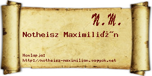 Notheisz Maximilián névjegykártya